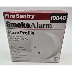 New Fire Sentry Smoke Alarm i9040 White Micro Profile Compact Battery Operated
